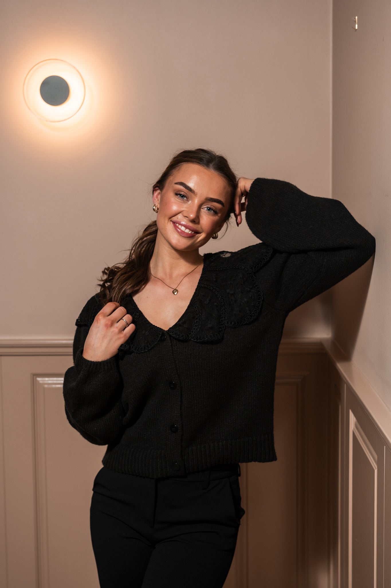 PCABBY Knit Cardigan - Black